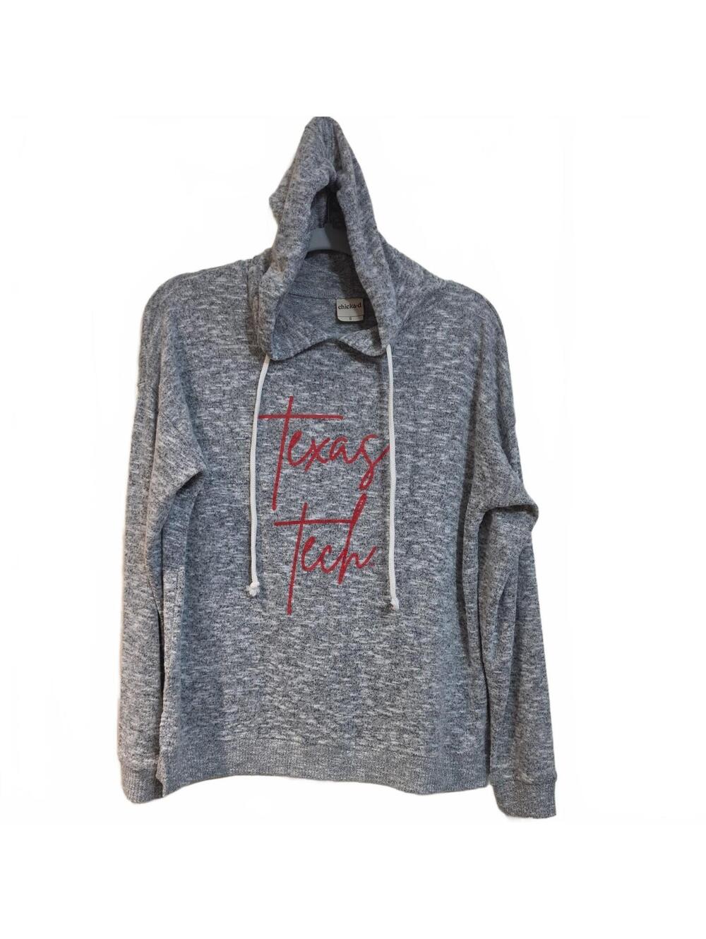 Chicka-d The Lyne Texas Tech Hoodie  Heathered Gray hooded sweater size small